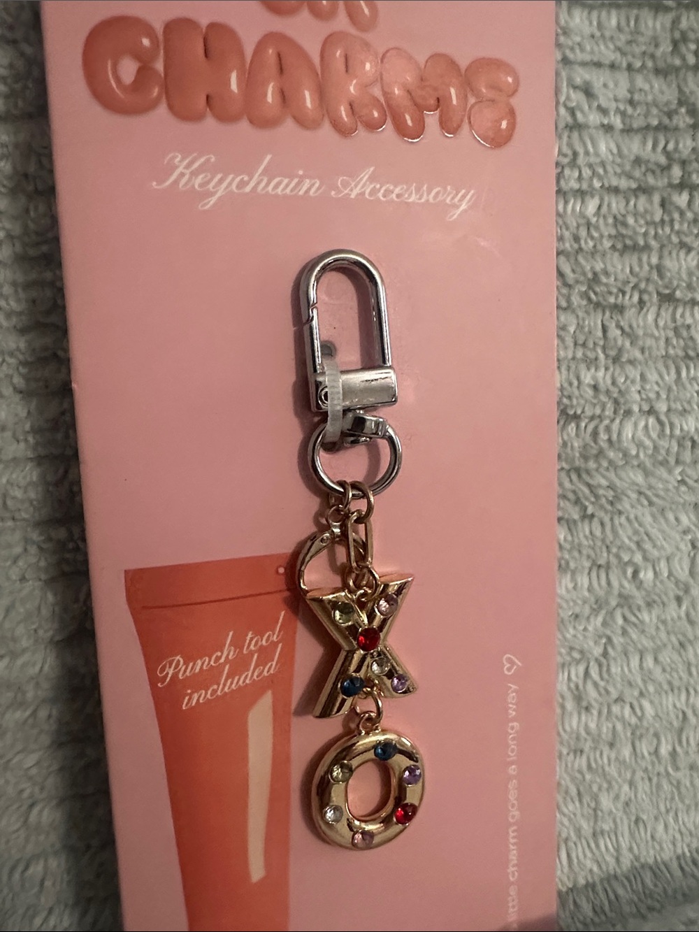 Gold X & O Keychain / lipgloss charm NWT